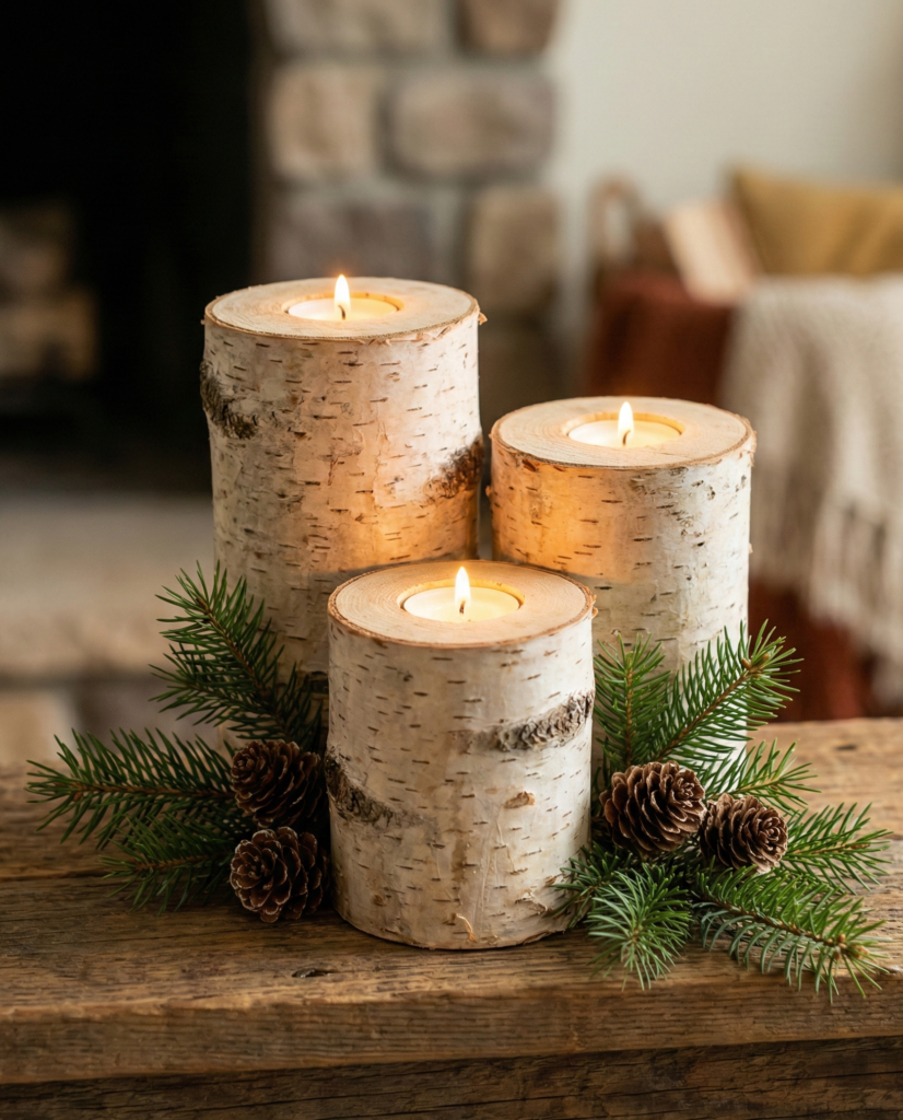Winter Mantel Decor Ideas - The Birch Woodland Glow