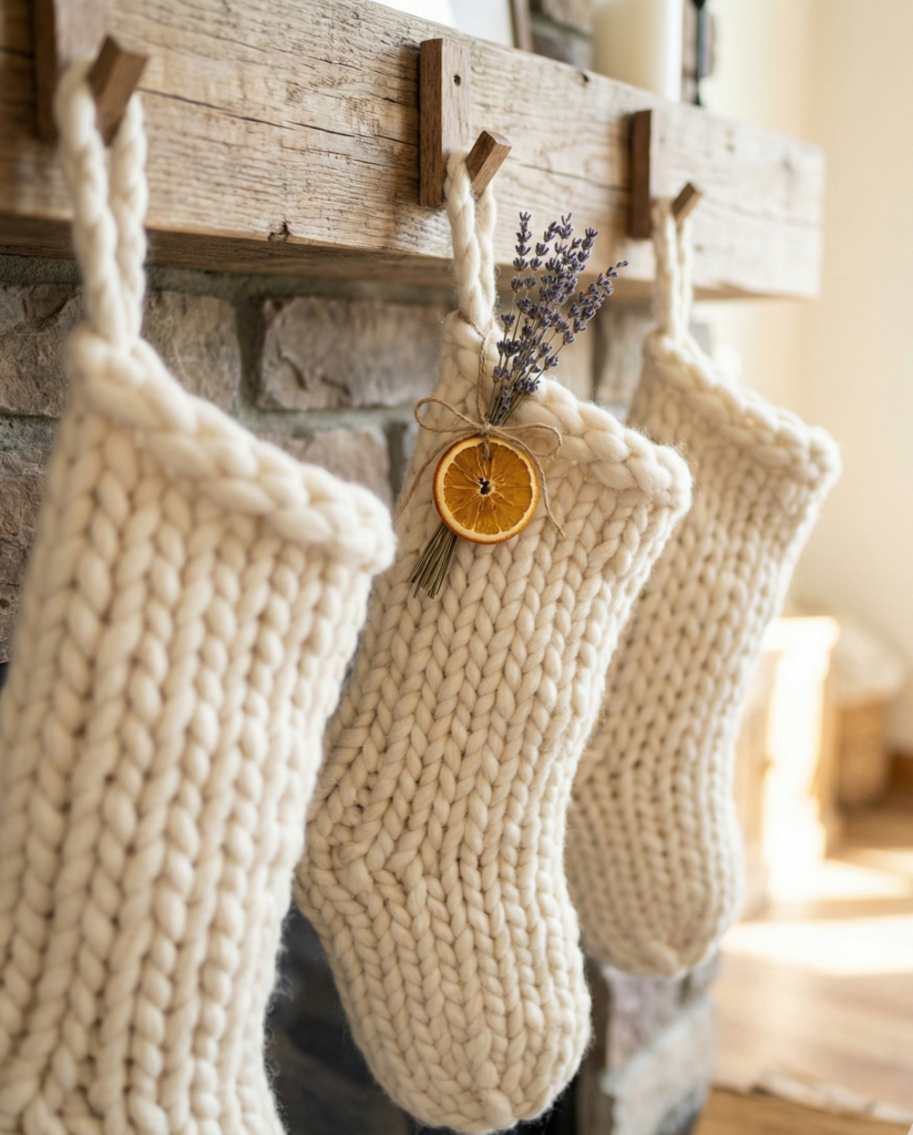 The Textured Knit Stocking Display