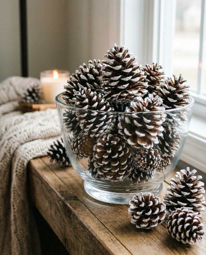 Frosted Pinecone Arrangement